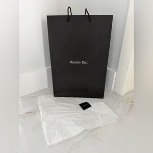 Massimo Dutti Shopping Bag with Logo Tissue Paper and Sticker